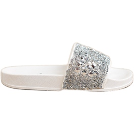 SHELOVET Pantofole Con Ornamenti bianco argento