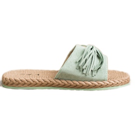 SHELOVET Ciabatte Con Frange verde