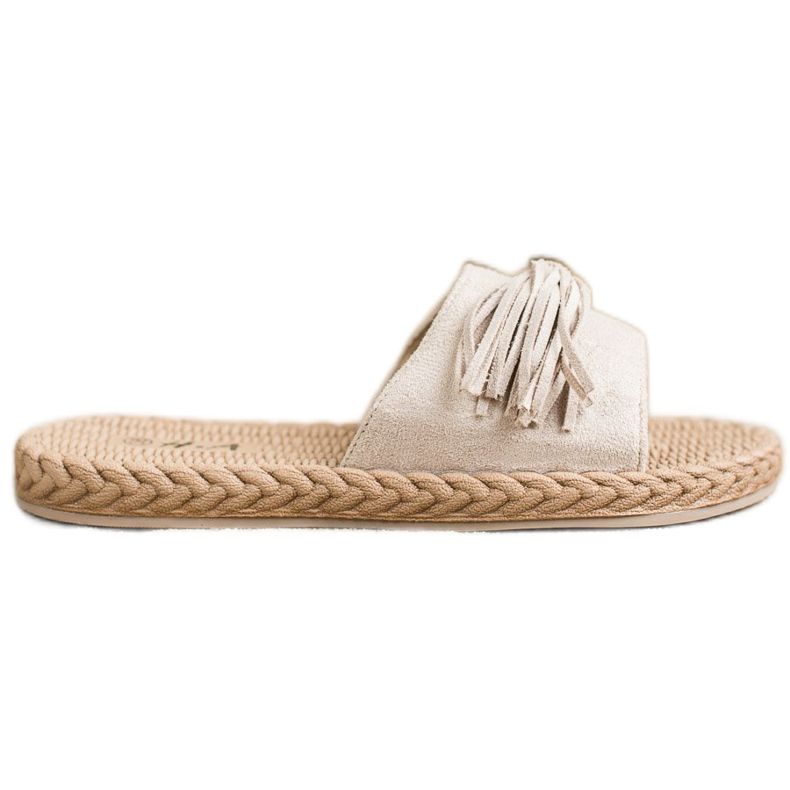SHELOVET Ciabatte Con Frange beige