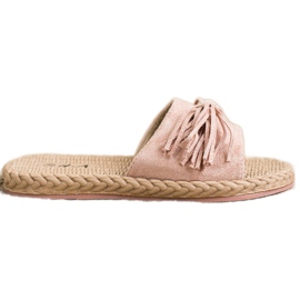 SHELOVET Ciabatte Con Frange rosa