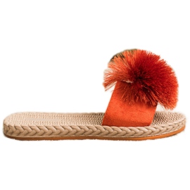 Bestelle Ciabatte Con Pompon arancia