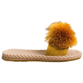 Bestelle Ciabatte Con Pompon giallo