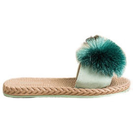 Bestelle Ciabatte Con Pompon verde