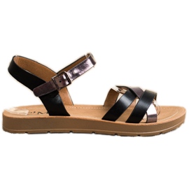 Cm Paris Comodi sandali in ecopelle nero