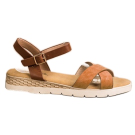 SHELOVET Sandali casual con fibbia marrone
