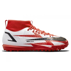 Nike Superfly 8 Academy CR7 Tf Jr DB2679-600 scarpe da calcio grigio/argento, bianco, rosso bianco