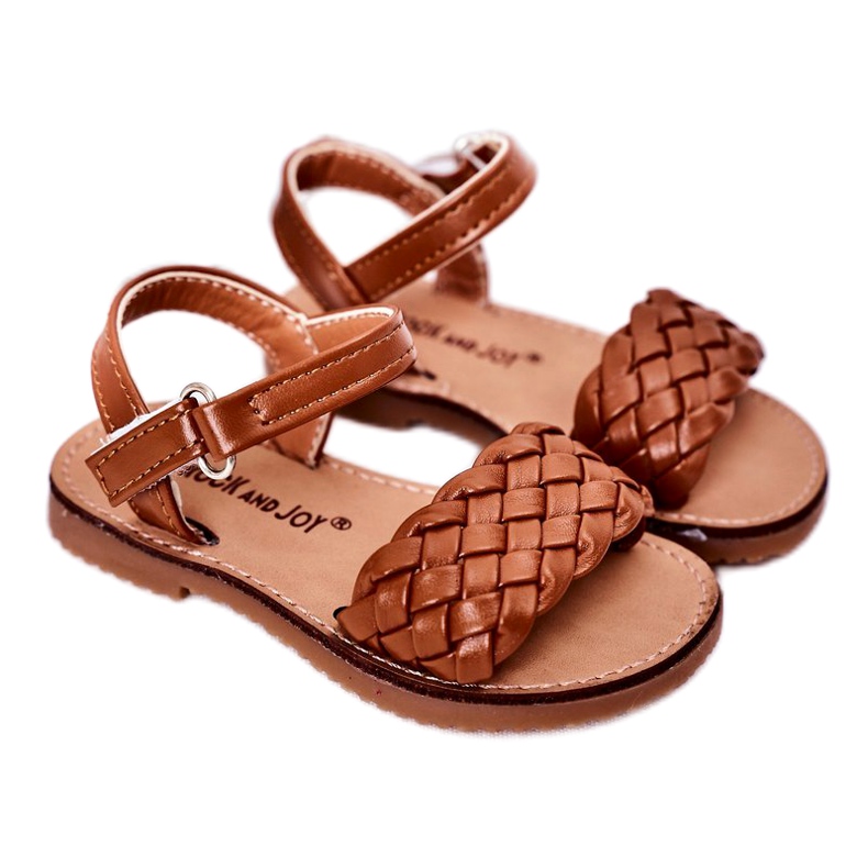 Sandali per bambini con treccia di cammello 283-3c marrone