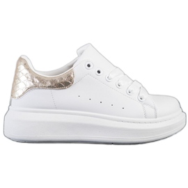 Weide Sneakers Con Inserto Dorato bianco