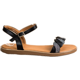 Cm Paris Sandali Neri Con Glitter nero