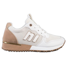 SHELOVET Scarpe da ginnastica classiche beige bianca
