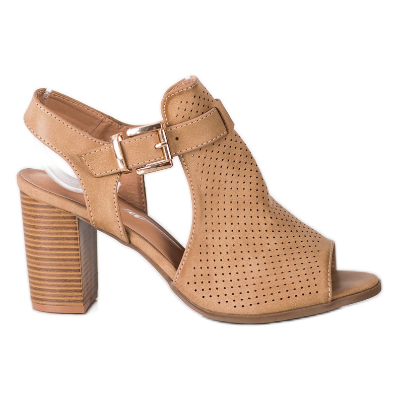 Renda Sandali costruiti con ecopelle beige marrone