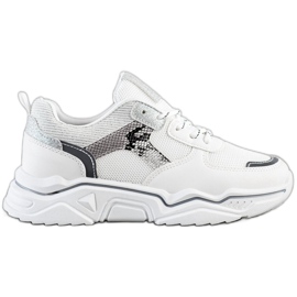 SHELOVET Sneakers Bianche Con Glitter bianco