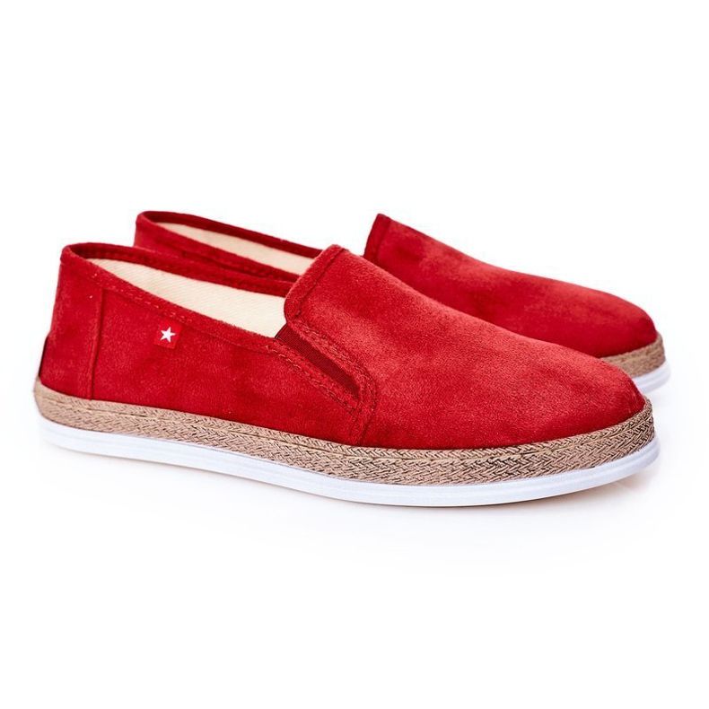 Espadrillas da uomo in pelle scamosciata Big Star HH176007 Rosse rosso