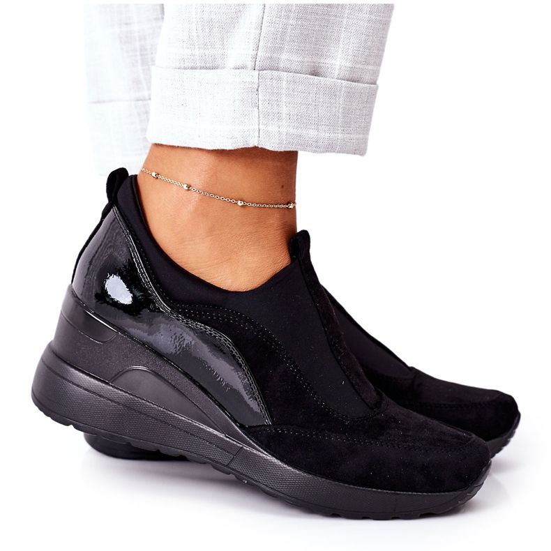 Sneaker Vinceza 10593 Nere Slip On con Zeppa nero