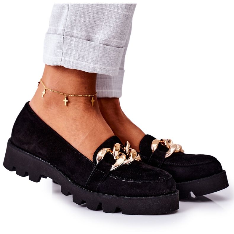 Mocassini in camoscio Lewski Shoes 3040 Black nero