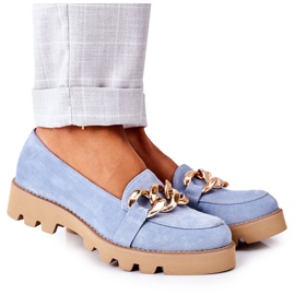 Mocassini in camoscio Lewski Shoes 3040 Blu