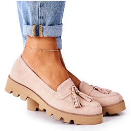 Mocassini in camoscio Lewski Shoes 3053 Cappuccino beige