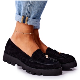 Mocassini in camoscio Lewski Shoes 3053 Nero