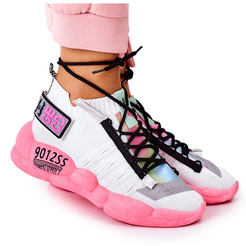 PS1 Scarpe sportive da donna Sneakers Bianco-Rosa Bubble Tea bianca