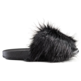 SHELOVET Pantofole Alla Moda Con Pelliccia nero
