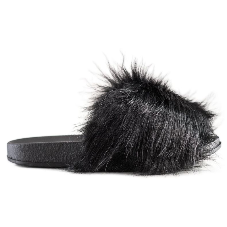 SHELOVET Pantofole Alla Moda Con Pelliccia nero