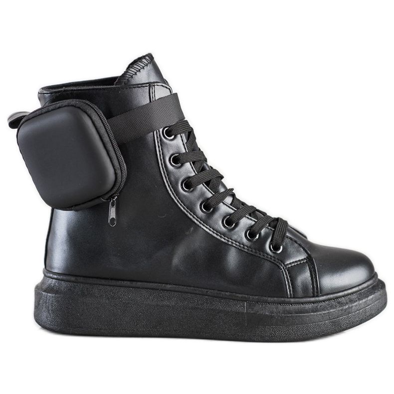 SHELOVET Scarpe stringate con tasca nero
