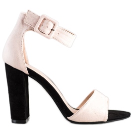 Goodin Sandali beige su un palo alto nero