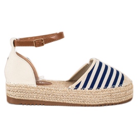 Clowse Espadrillas A Righe Con Fibbia beige blu