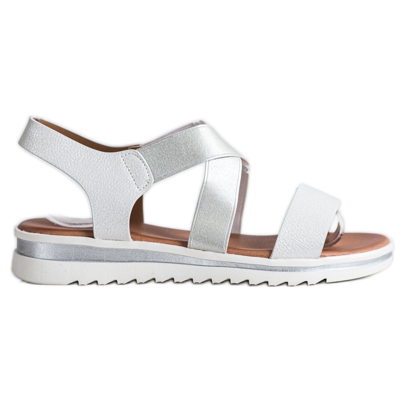 Best Shoes Sandali Slip-on Con Glitter d'argento