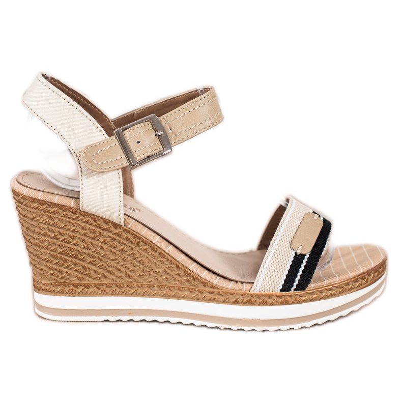 SHELOVET Sandali con zeppa beige