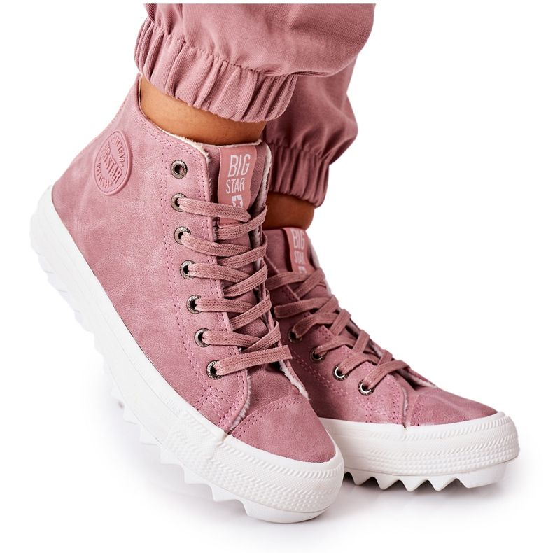 Sneakers da donna Big Star High Warm Pink EE274113 rosa