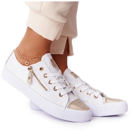 Sneakers Da Donna Con Cerniera White-Gold Festival bianco d'oro