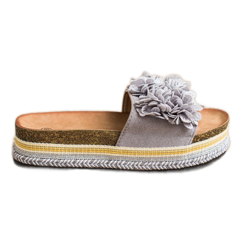 SHELOVET Pantofole Sulla Piattaforma Con Ornamento grigio