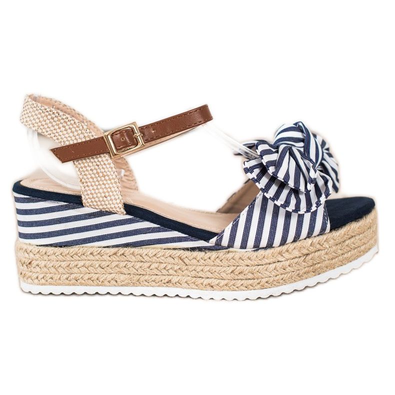 Sweet Shoes Sandali Espadrillas Con Righe beige blu navy