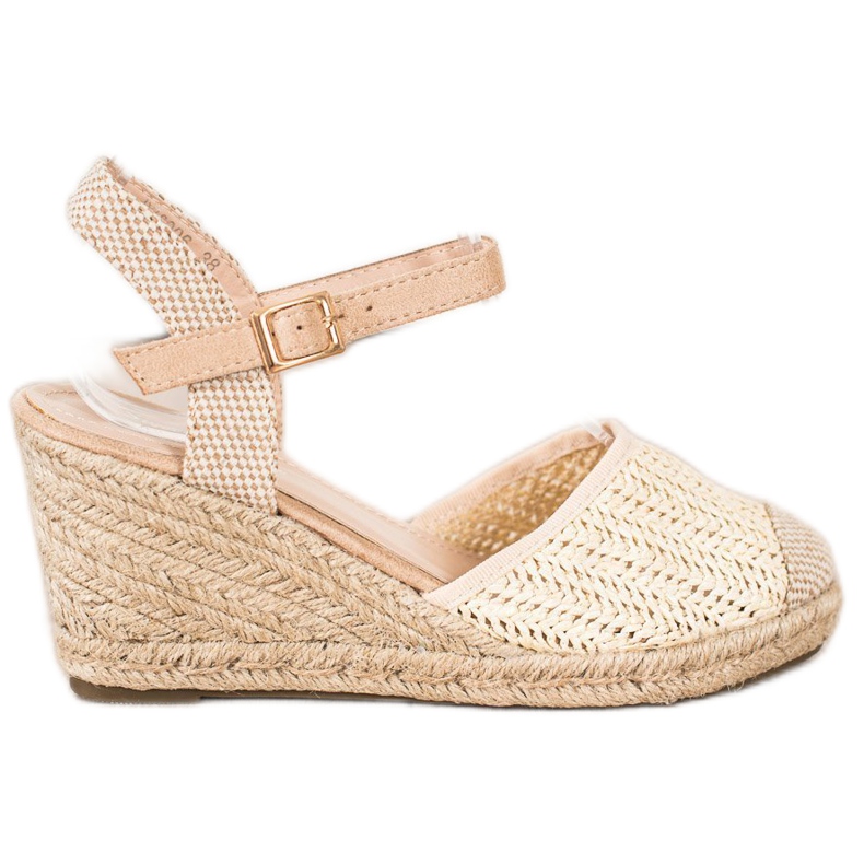 Sweet Shoes Espadrillas traforate sulla zeppa beige