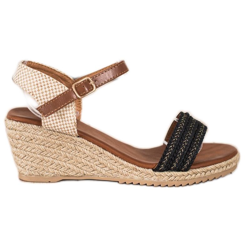 SHELOVET Sandali espadrillas casual beige marrone nero
