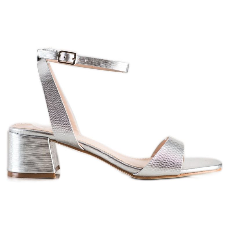SHELOVET Eleganti sandali argento d'argento