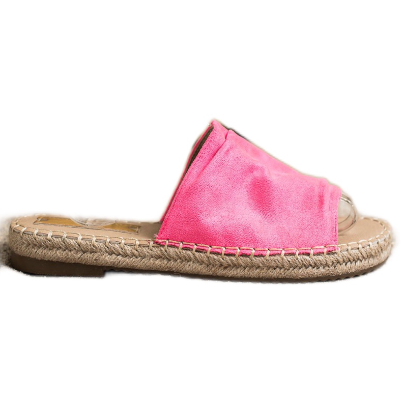 SHELOVET Pantofole classiche in pelle scamosciata rosa