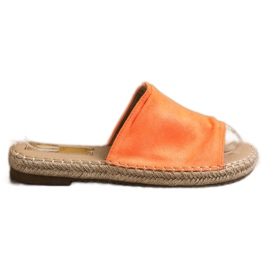 SHELOVET Pantofole classiche in pelle scamosciata arancia