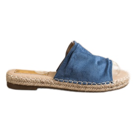 SHELOVET Pantofole classiche in pelle scamosciata blu