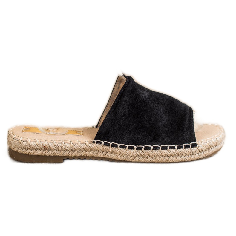 SHELOVET Pantofole classiche in pelle scamosciata nero