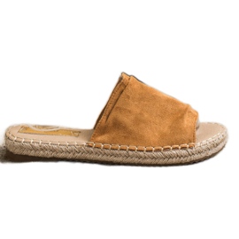 SHELOVET Pantofole classiche in pelle scamosciata marrone