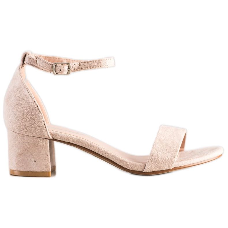 SHELOVET Sandali su una barra bassa beige
