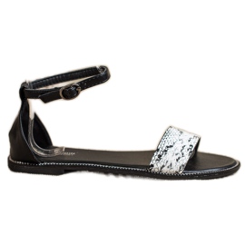 Goodin Sandali piatti con stampa serpente nero