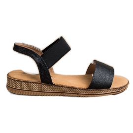 Queentina Sandali Neri Con Glitter nero