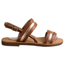 Cm Paris Sandali piatti in ecopelle marrone