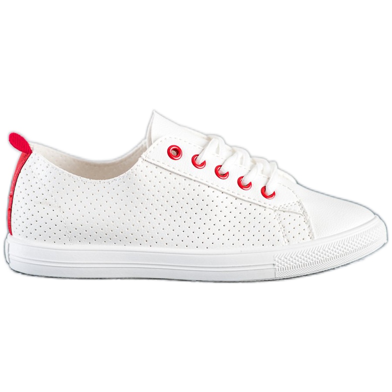 SHELOVET Sneakers Traforate Con Ecopelle bianca