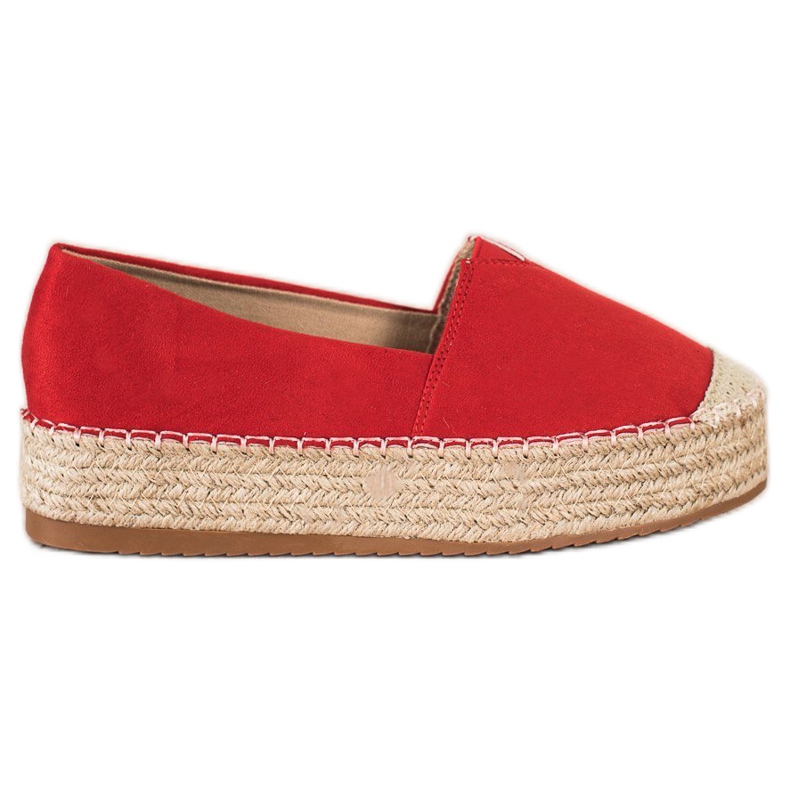 Primavera Espadrillas sulla piattaforma rosso