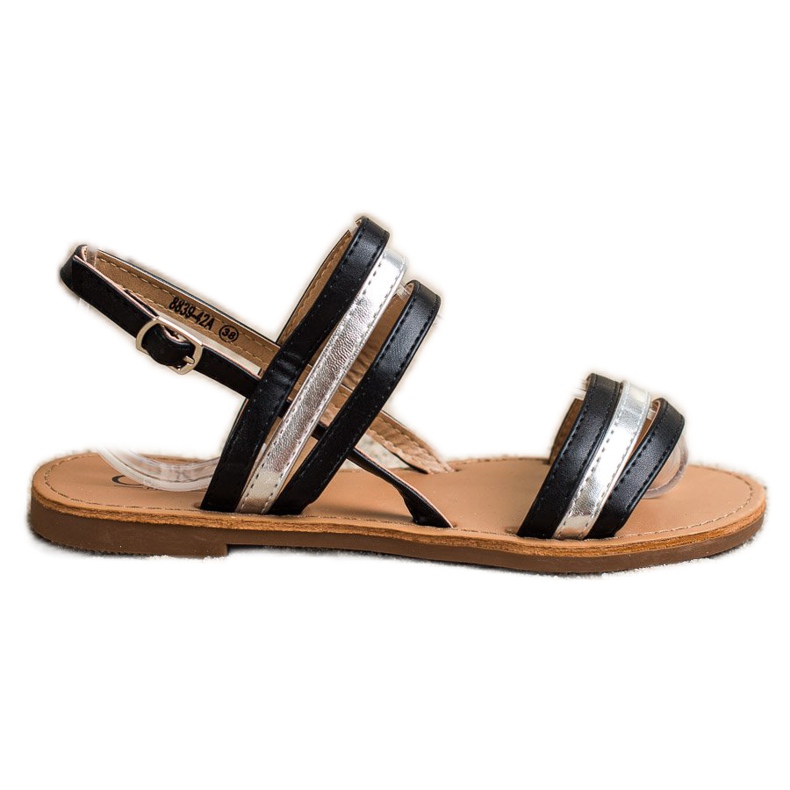 Cm Paris Sandali piatti in ecopelle nero