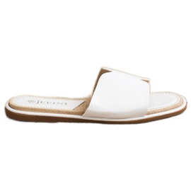 SHELOVET Eleganti pantofole in ecopelle bianco